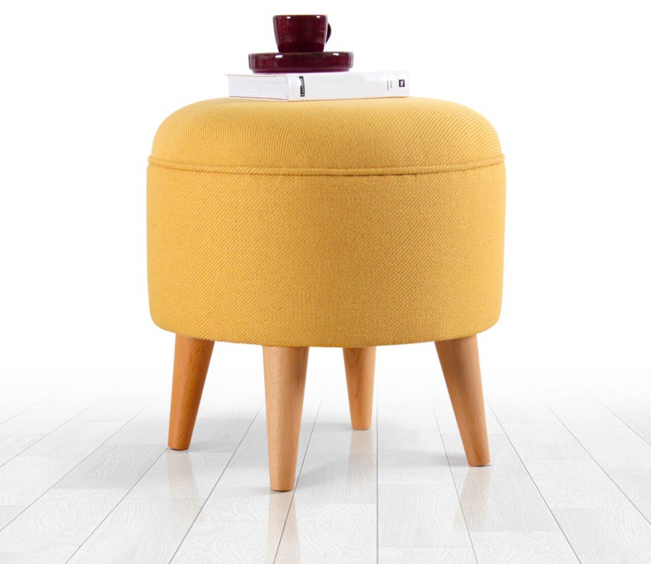 Taburet, Atelier del Sofa, 209FLF1350, Galben - imagine 7